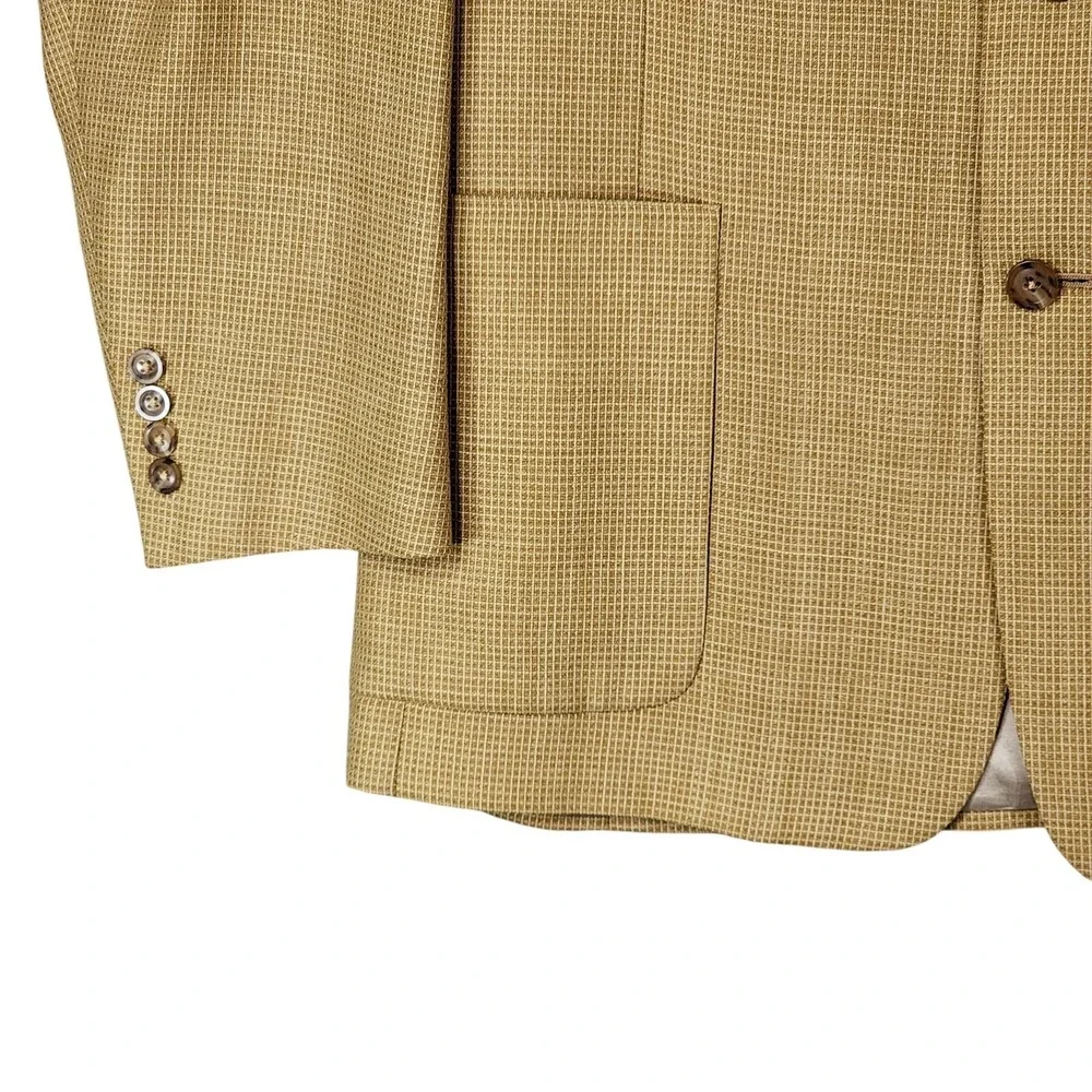 Vtg Hart Schaffner Marx Sport Coat sz 44R Men Wool Cognac Beige Nordstrom Preppy